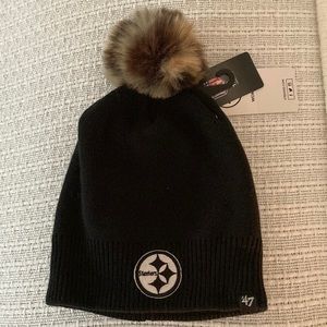 Pittsburgh Steelers 47 Brand Beanie w/Pom